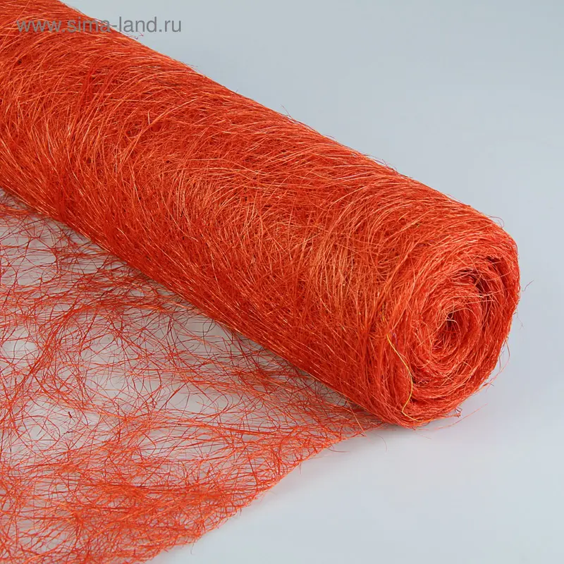 Абака натуральная тонкая, алая, 50 см х 9 м