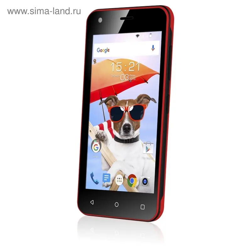 Смартфон Fly FS454, 2 sim, красный