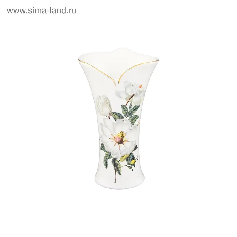 Ваза 12х12х20 см. 500 мл. "Белый шиповник" NEW BONE CHINA
