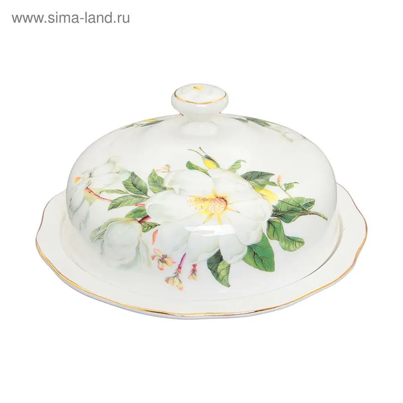 Блинница «Белый шиповник», с крышкой