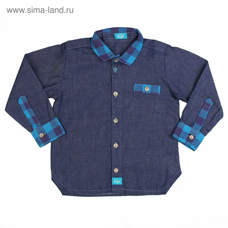 Рубашка для мальчика, рост 104 см, цвет синий B 04.11.03