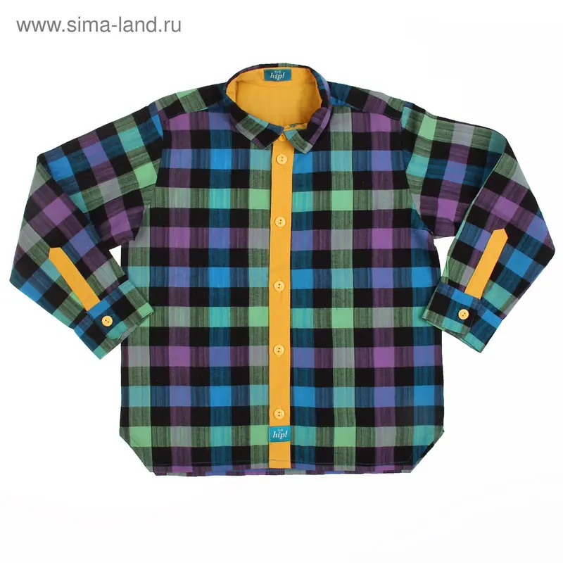 Рубашка для мальчика, рост 104 см, цвет синий/жёлтый B 04.11.02