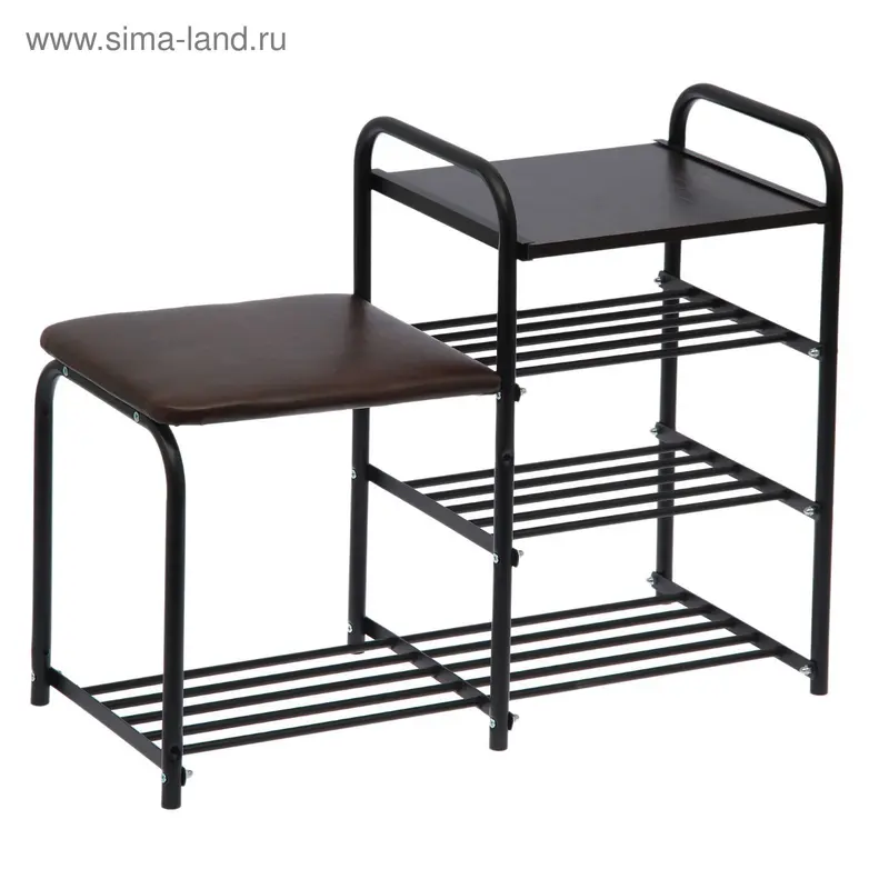 Обувница 80×38×10 см "Комфорт +", цвет чёрный