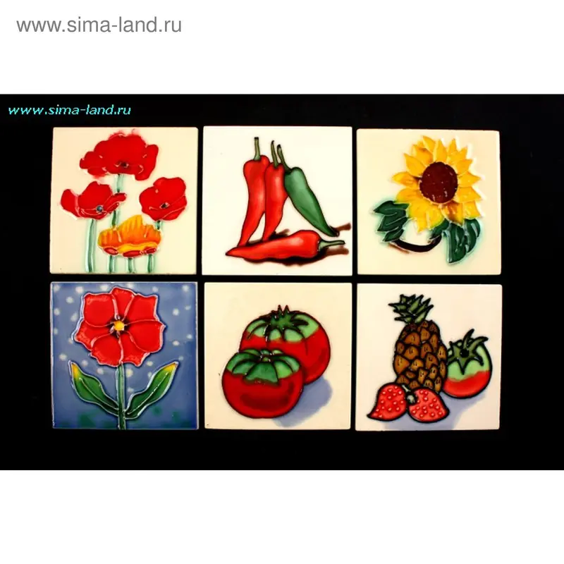 подставка под горячее ассорти 10*10 см(набор6 шт)(бокс 48наб)