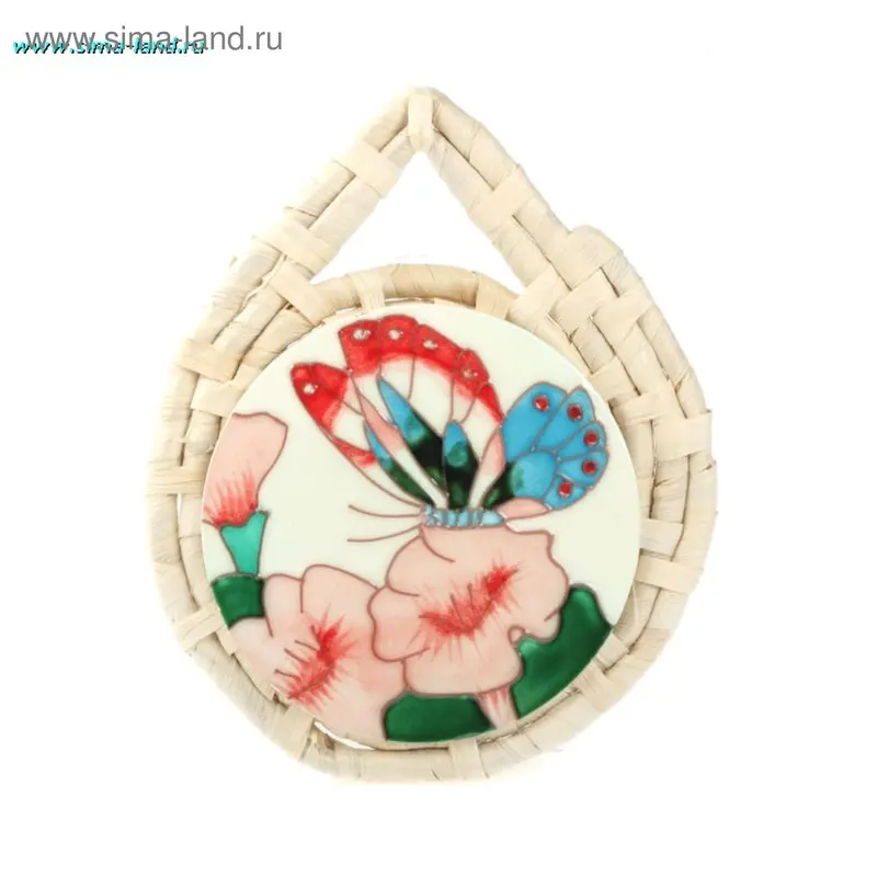 панно керамика 25*20 см бабочка на цветке/пиликан