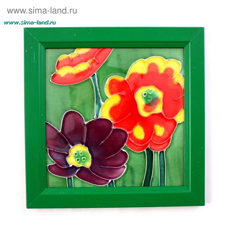 картина керамика 19*19 см цветы (бокс 60шт)