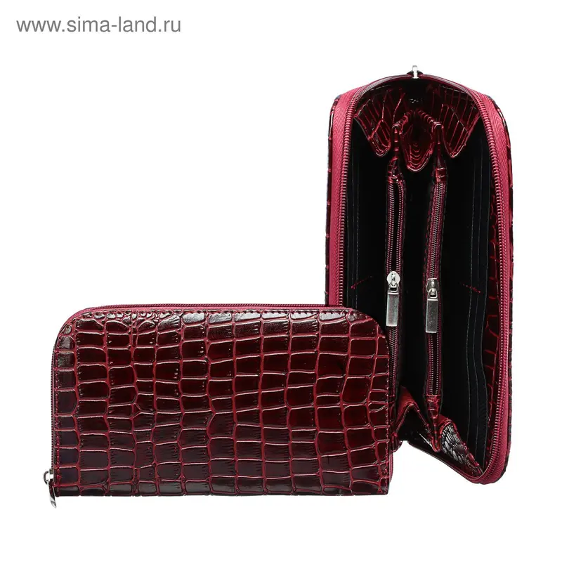 Кошелек жен 05-16, 21*3*11, 2 отд, на молнии, бордовый