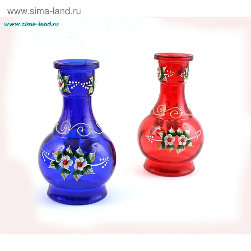 Колба ваза-шар с цветами, прозрачная, 4 цвета микс