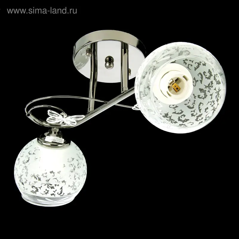 Люстра еврокаркас "Мери" 2 лампы 40W Е27 черный хром 45х21 см