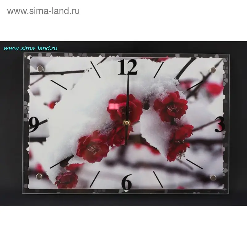 Часы настенные "Розы под снегом"