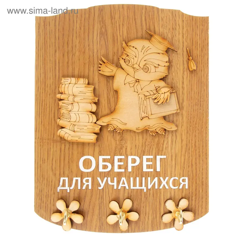 Ключница открытая "Сова и книги" 16х21 см МИКС
