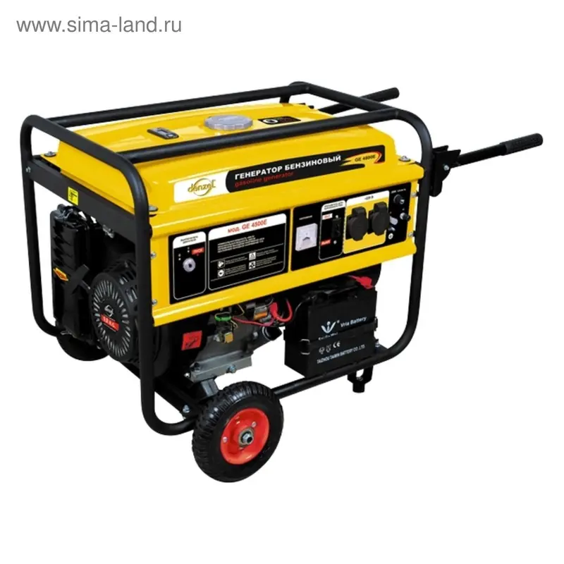 Генератор бензиновый DENZEL GE 4500Е, 4.5 кВт, 220 В/50 Гц, 25 л, электростартер