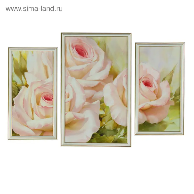 Модульная картина "Белые розы" 20*40-2, 30*50-1, 50х70 см