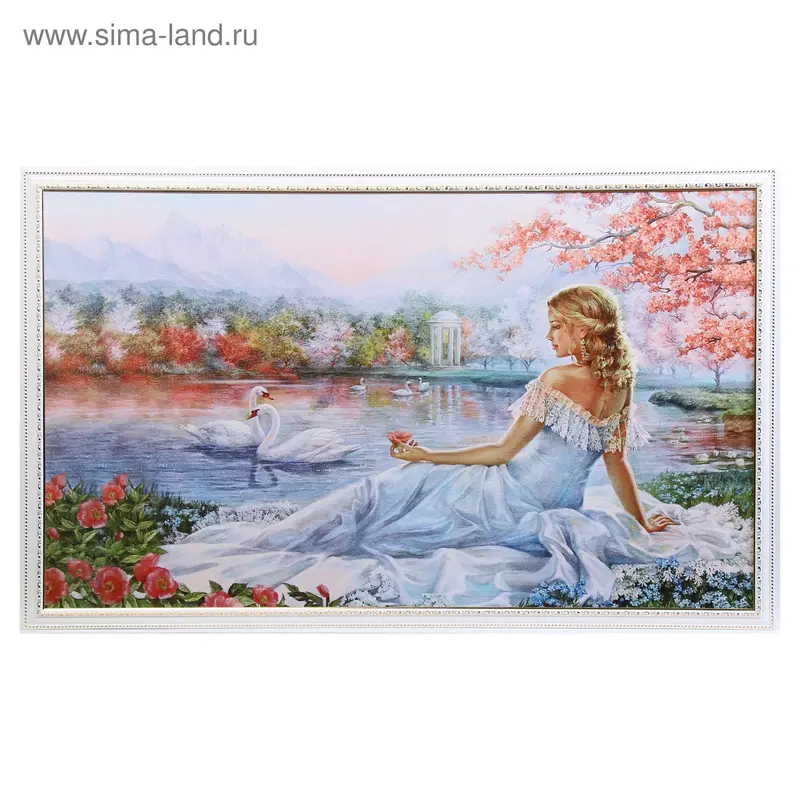 Картина "Девушка у пруда" 64х104 см