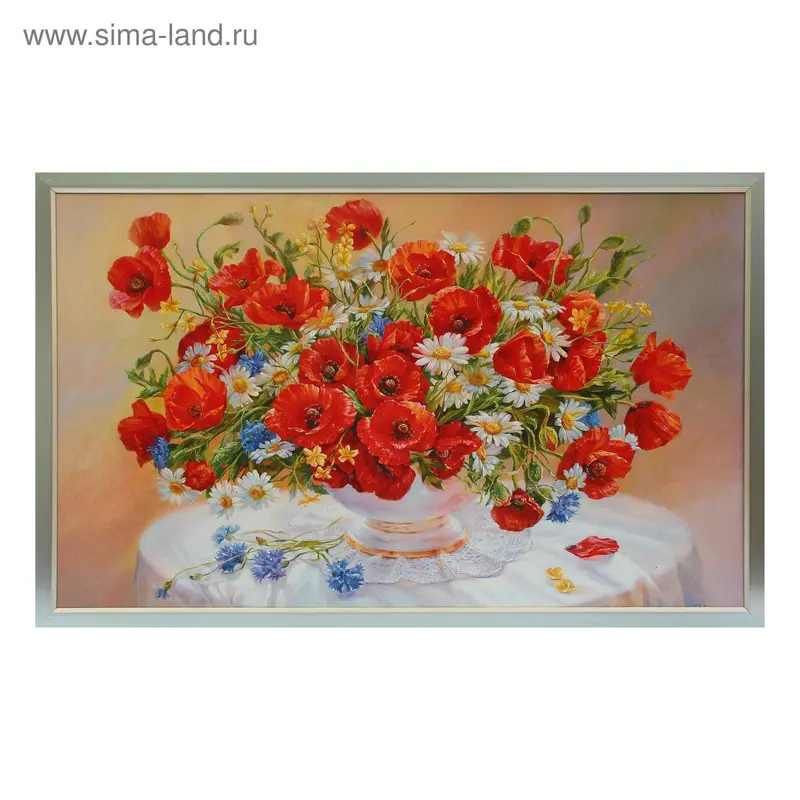Картина "Маковый букет" 64х104 см