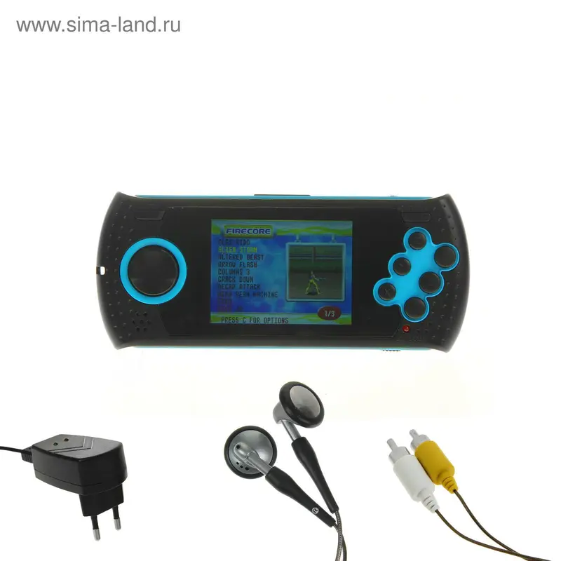 Игровая приставка SEGA Genesis Gopher Wireless LCD 2.8", + 370 игр, ИК-порт, SD-карта, синяя