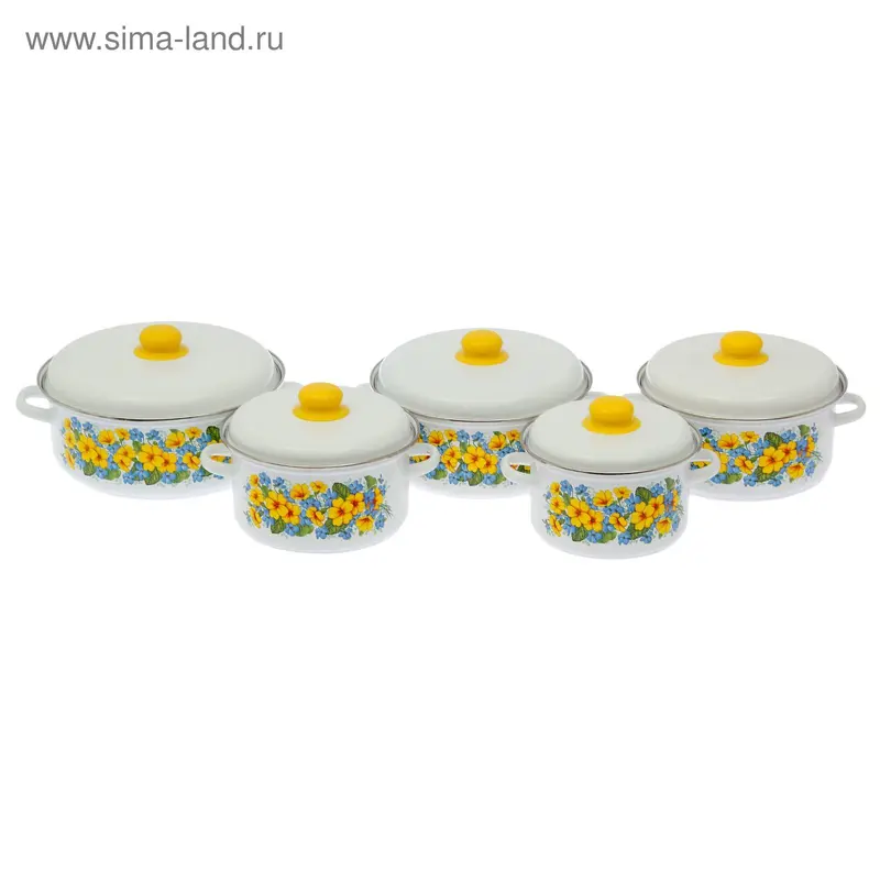 Набор кастрюль "Солнечный", 5 шт: 2 л, 2,5 л, 3 л, 3,5 л, 4 л