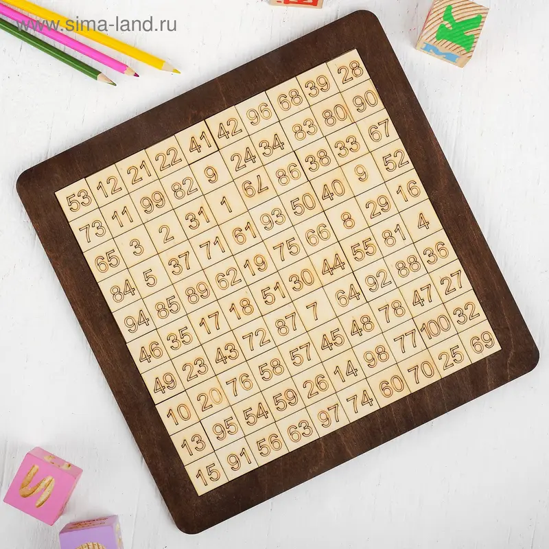 Обучающий планшет «Счёт до 100», 30 × 30 см