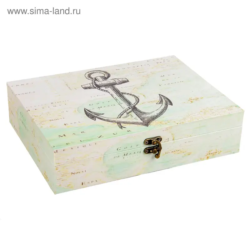 Шкатулка дерево "Якорь" 7х29х21,5 см