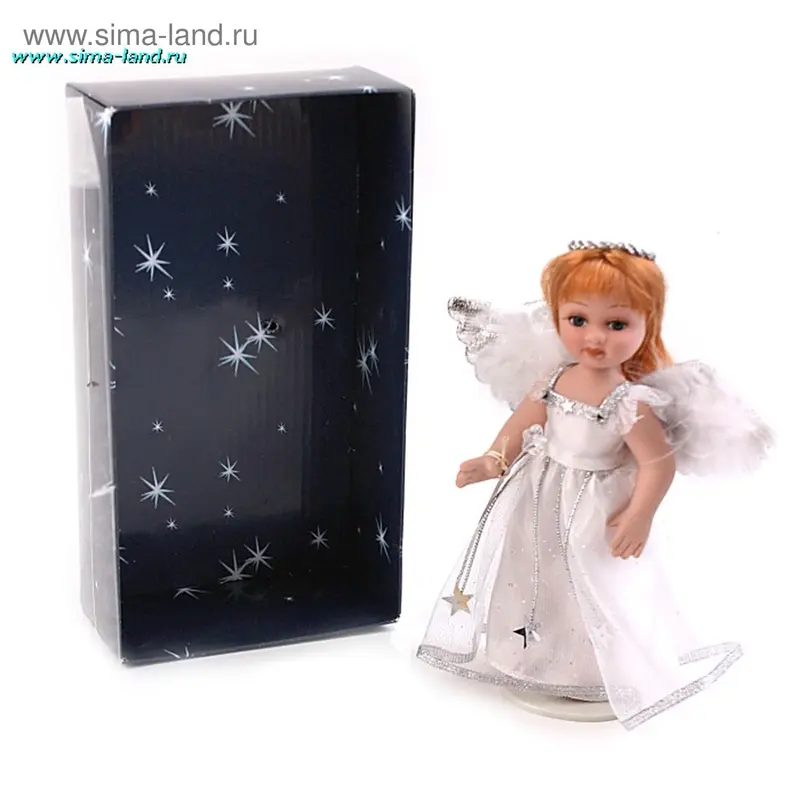 кукла керамика малышка в белом платье Н-8064В 16,5 см