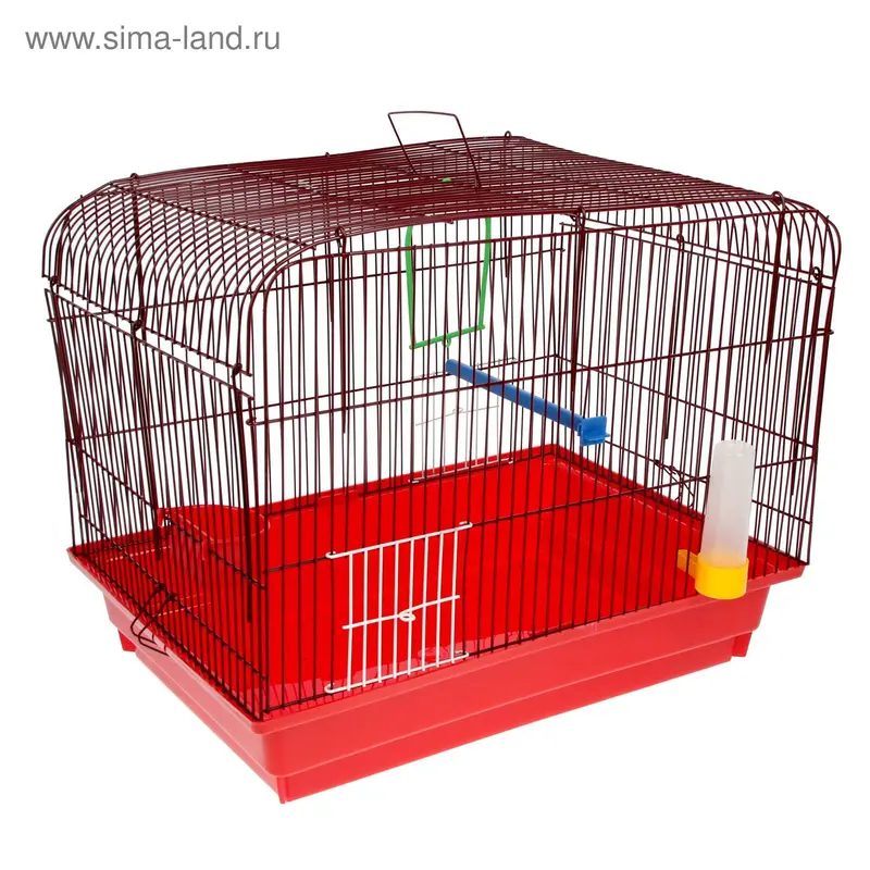 Клетка для птиц № 2 (поилка, кормушка, жердочка), 50х35х40 см