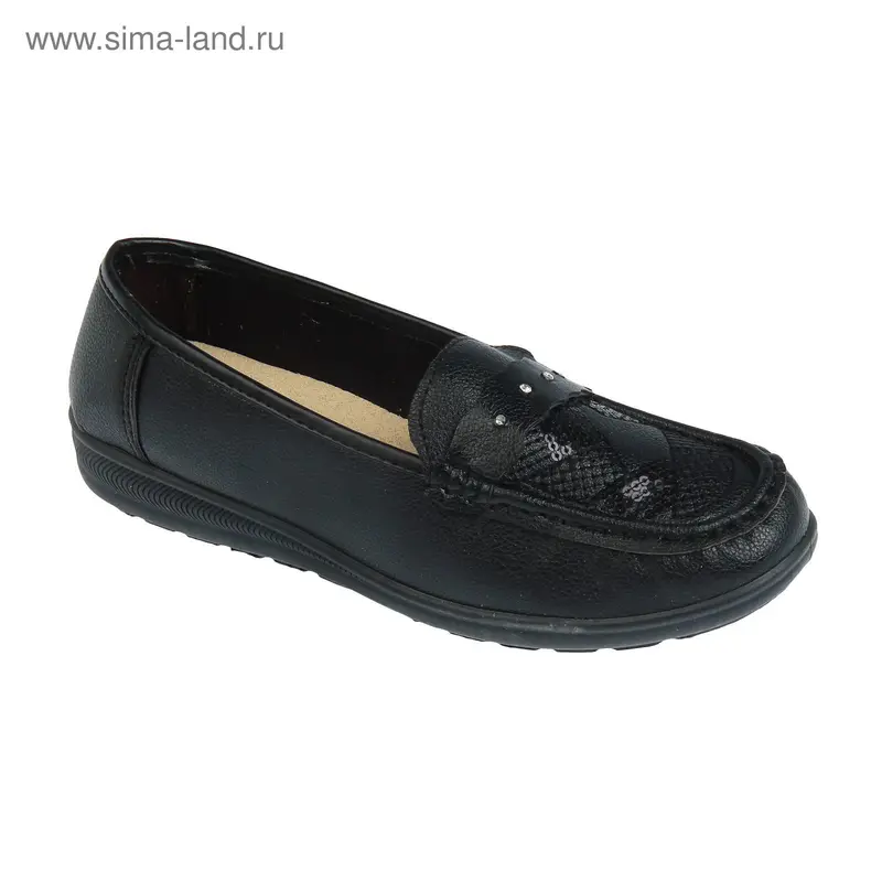 Мокасины женские арт. 777-1 (черный) (р. 38)