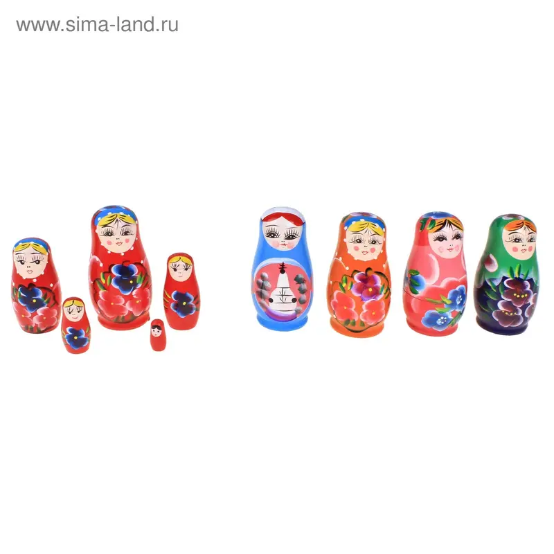 Матрешка 5 в 1 с рисунком, цвета МИКС