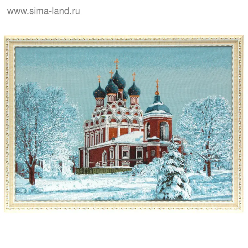 Гобеленовая картина "Тихвинский храм" 69Х51 см