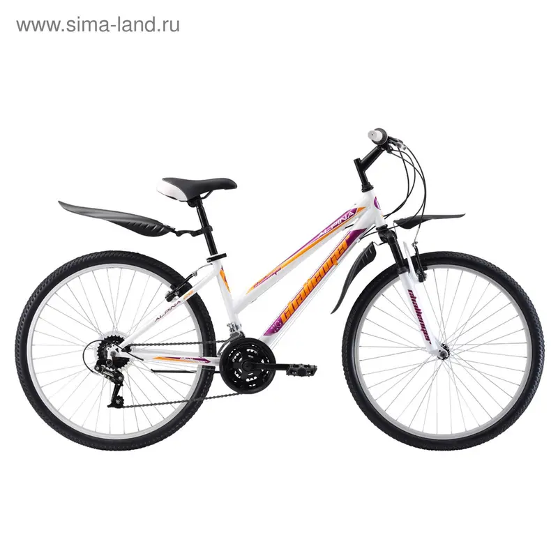 Велосипед 26" Challenger Alpina, 2017, цвет бело-фиолетовый, размер 14.5"