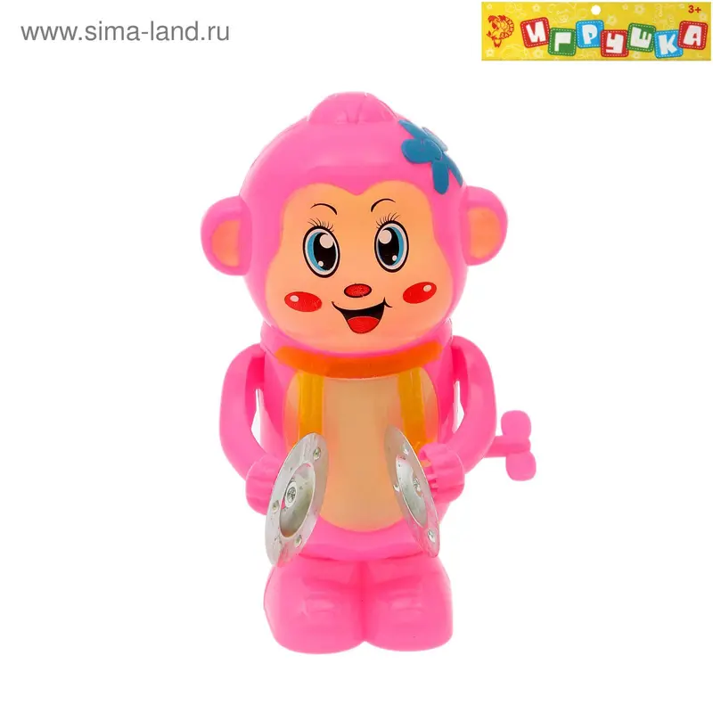 Игрушка заводная "Обезьянка с тарелками"