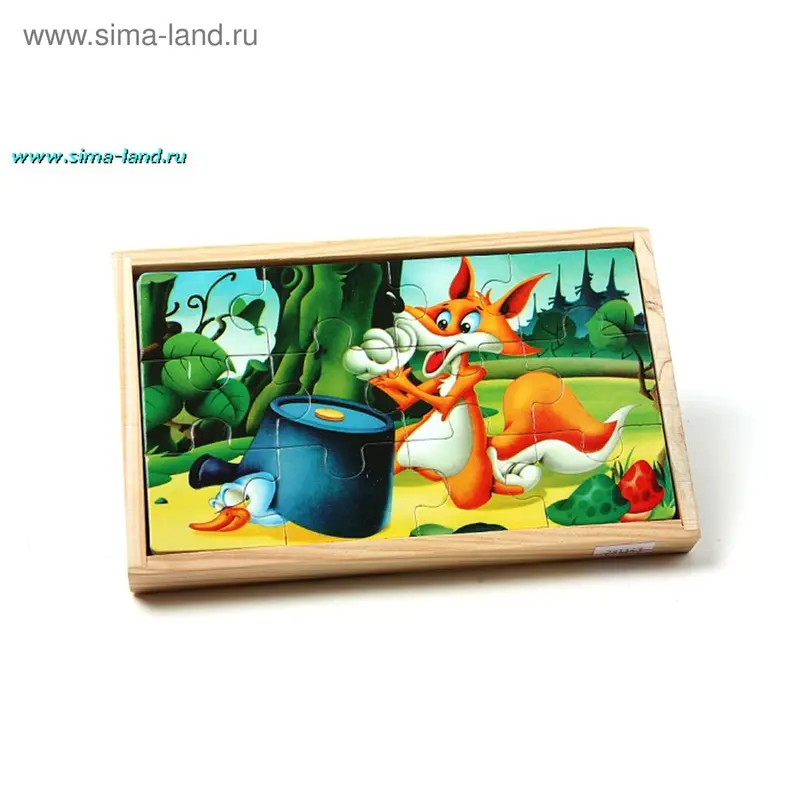 пазл в деревянной коробке (набор 4шт) 20*12*2