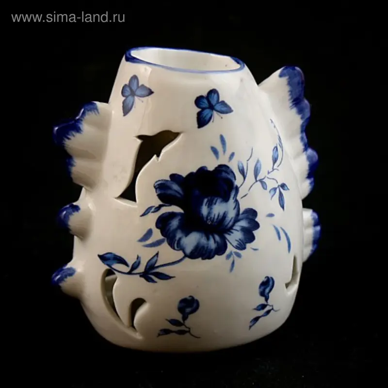 аромалампа гжель роза h=12(бокс 72шт)