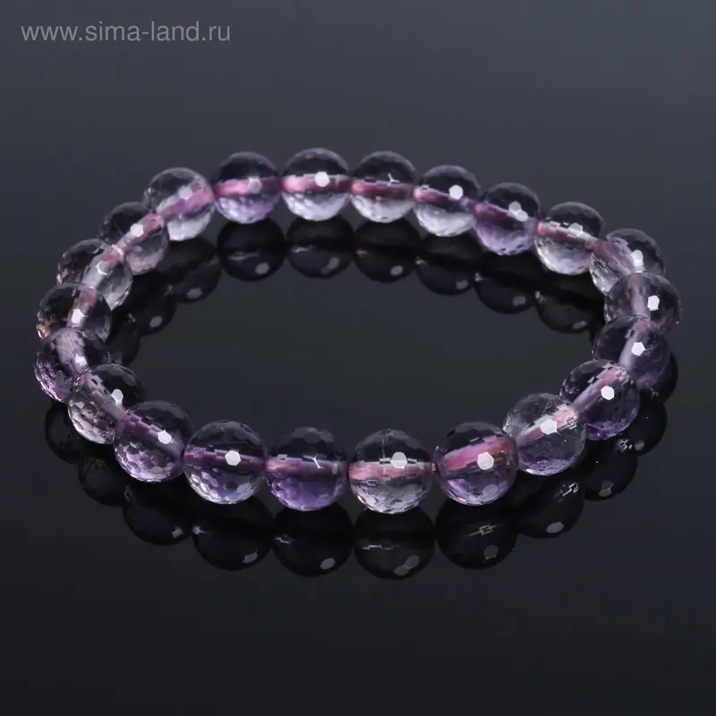 Браслет шар №10, гранёный «Аметрин»