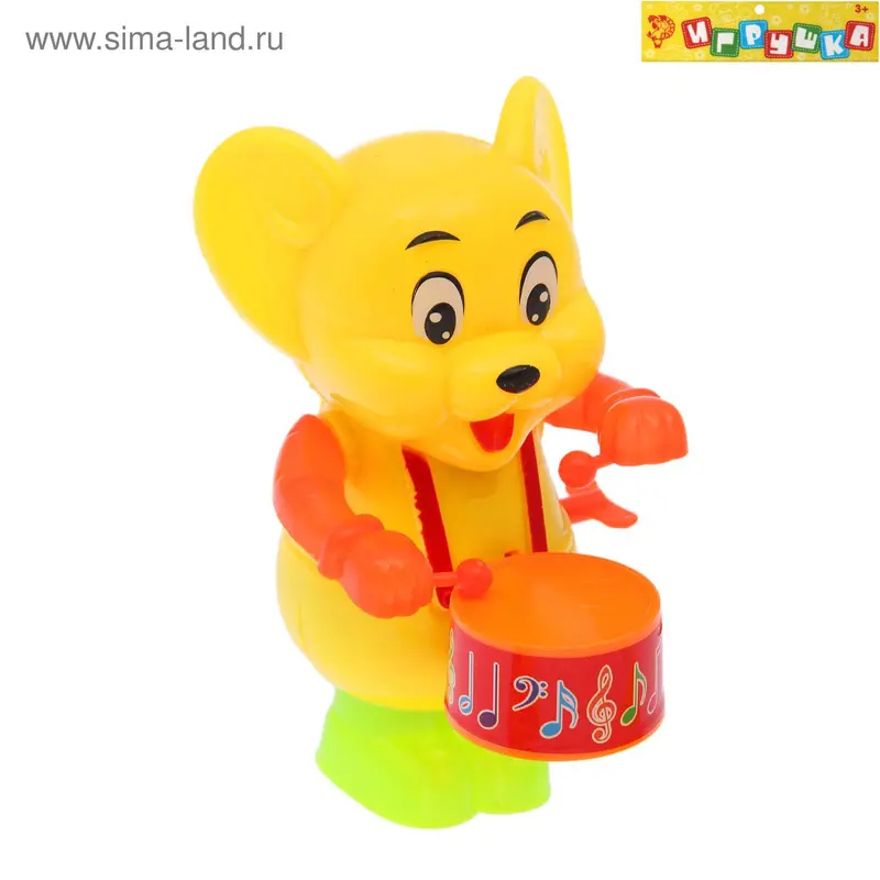 Игрушка заводная «Мышонок-барабанщик», МИКС