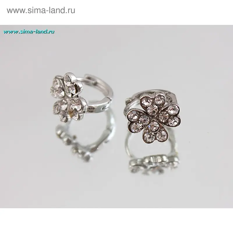Серьги классика, цветок