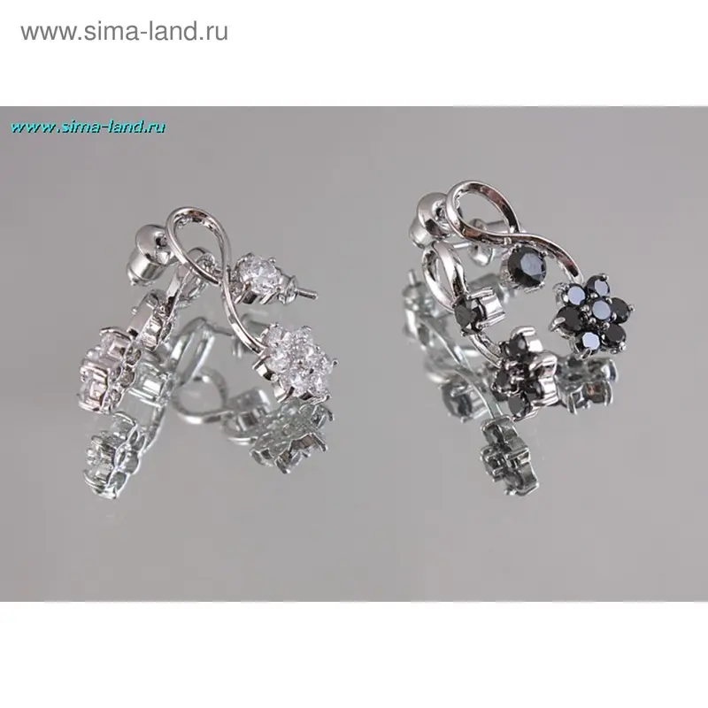 Серьги «Восьмерка», с кристаллами