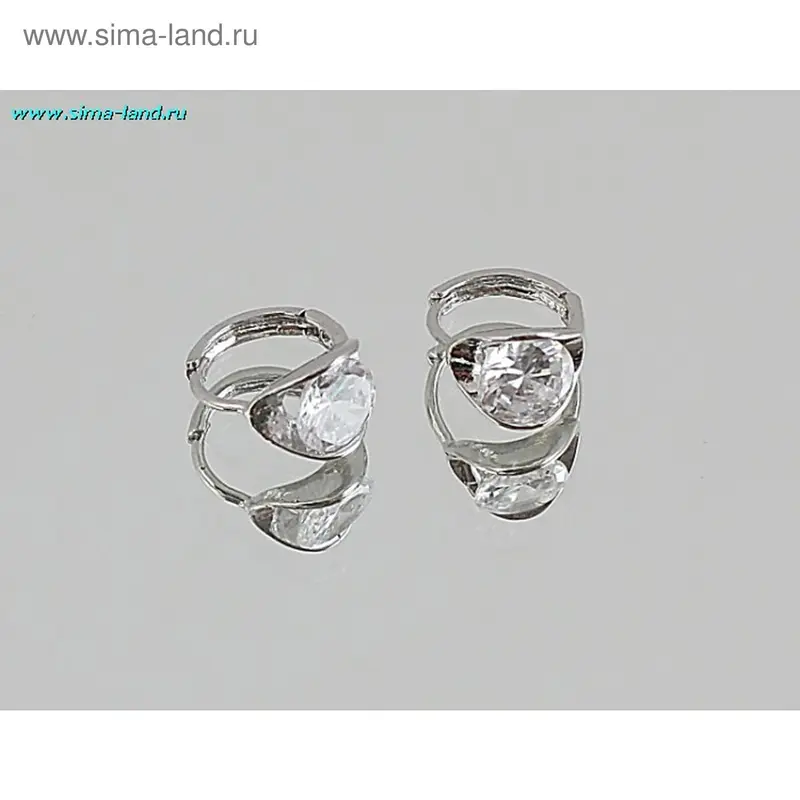 Серьги молодежные с кристаллом