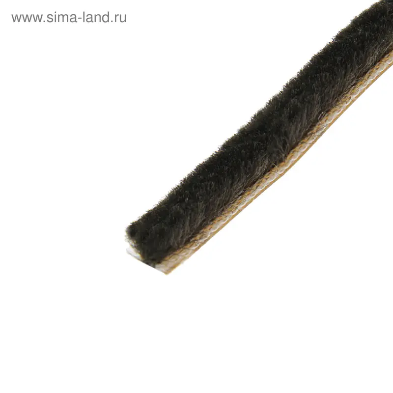 Уплотнитель щеточный, самоклеящийся, 3P, 7х6 мм, бухта 400 м, черный