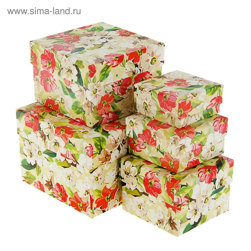 Набор коробок 5в1 "Акварель", 12 х 12 х 9 - 6 х 6 х 3 см
