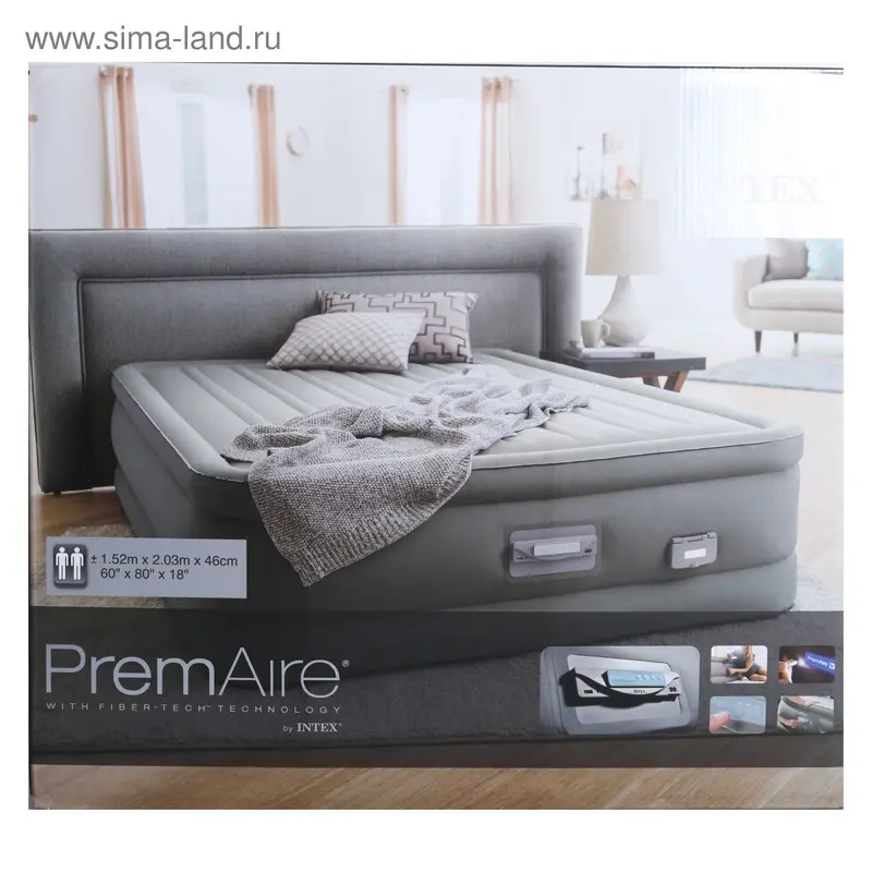Кровать надувная Queen Dream Support, 152 х 203 х 46 см INTEX