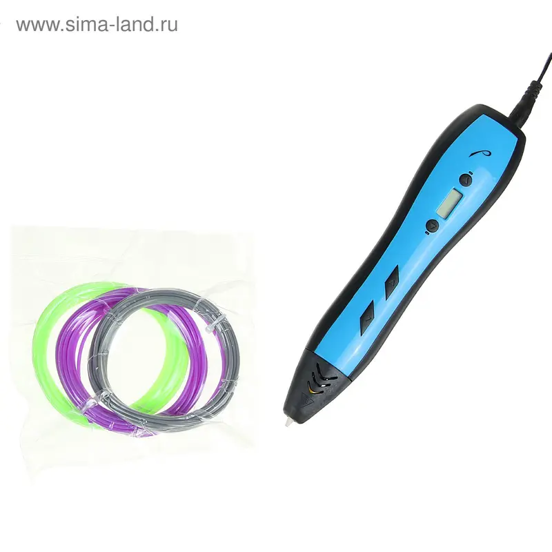 3D ручка RoverMate 3D Art, ABS и PLA, голубая (+ 3 цвета пластика)