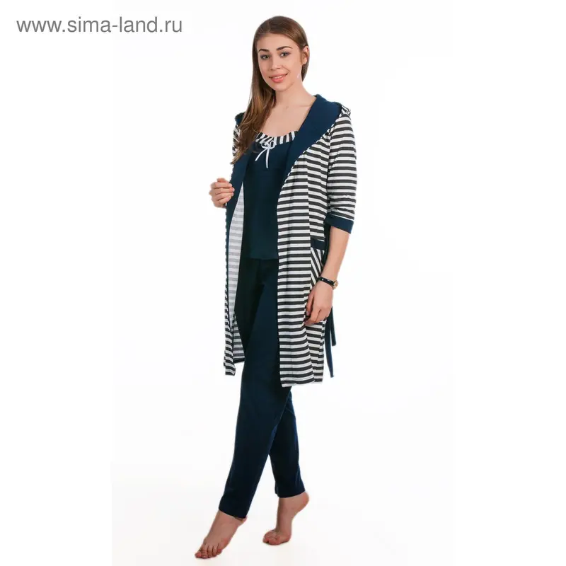 Комплект женский (майка, брюки, халат) ПК-25 МИКС, р-р 44