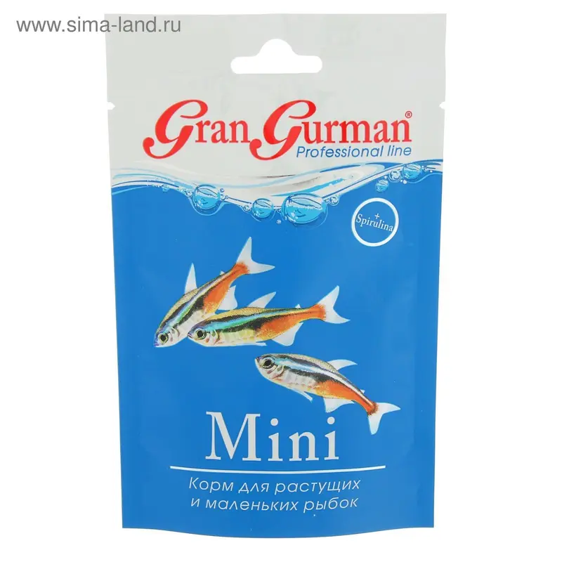 Корм Gran Gurman "Mini" для растущих и маленьких рыбок, 30 г