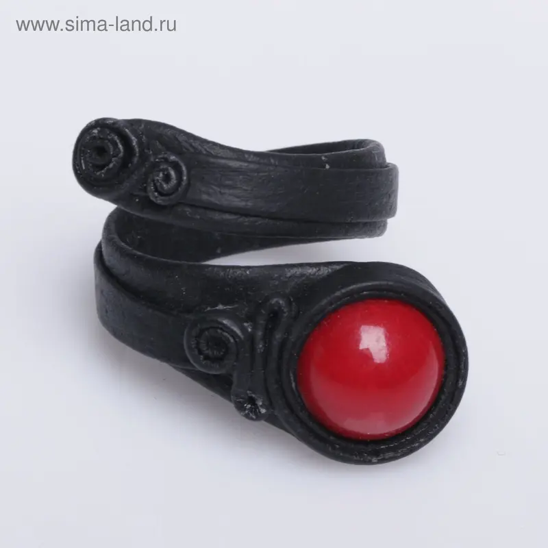 Кольцо «Коралл» безразмерное, цвет чёрный
