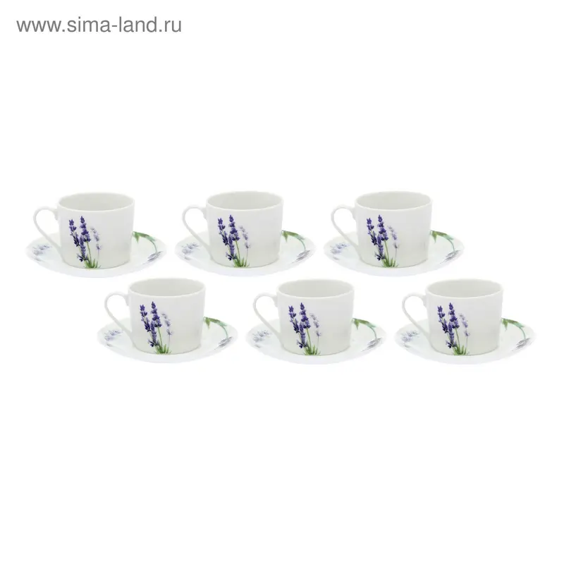 Набор чайный на 6 персон Lavender Blade, чашка 250 мл