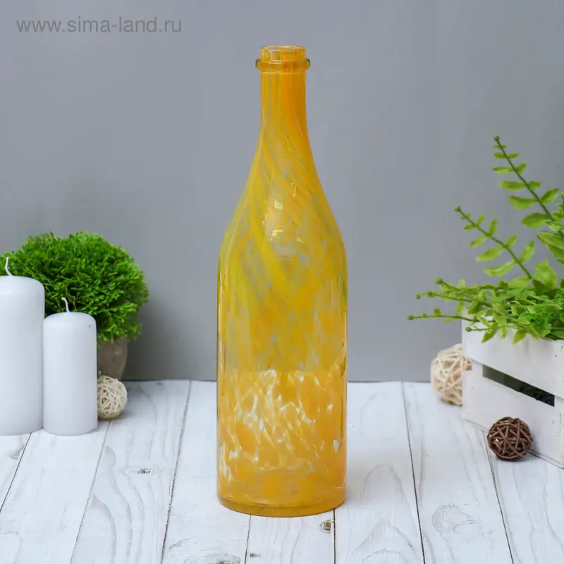 Бутыль "Литр" 9х32 см, 1 л., Желтая
