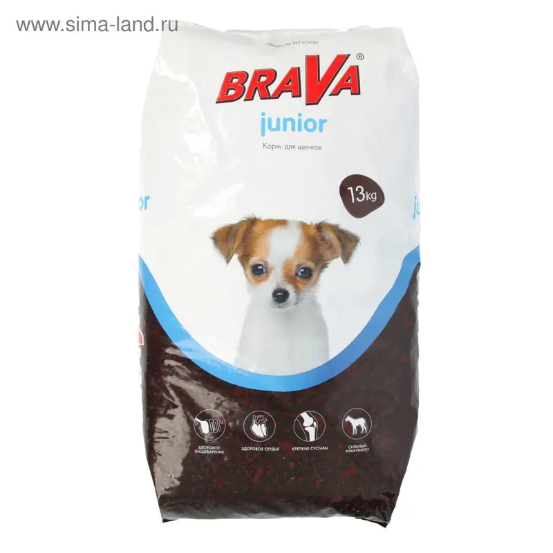 Сухой корм BRAVA "ЮНИ" для собак, 13 кг
