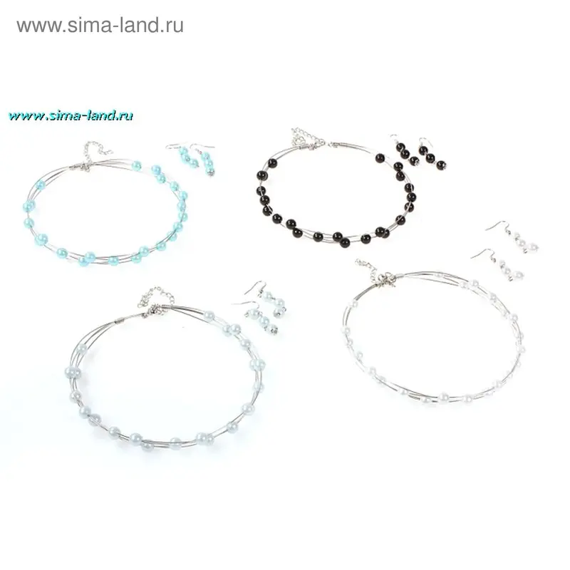 Набор (гривна + серьги), три шара