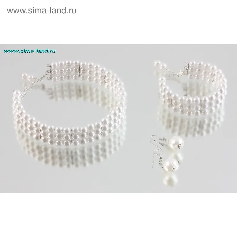 Набор (гривна + серьги + браслет), три шара