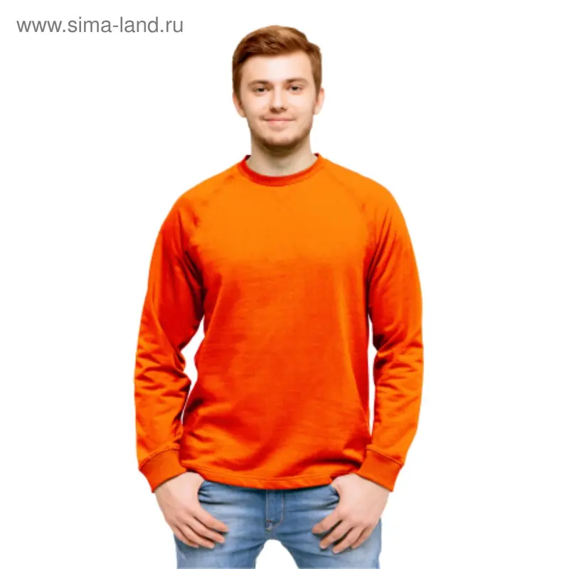 Свитшот мужской, размер 44, цвет оранжевый
